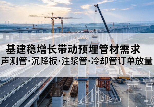 祁阳基建稳增长带动预埋监测管材需求，声测管、沉降板、注浆管订单持续放量